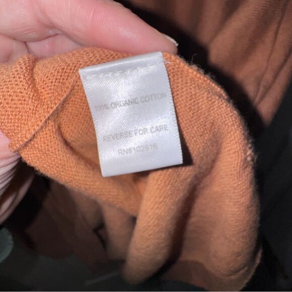 Garnet Hill Organic-Cotton Pocket-Detail long Sweater size XS-  in rust- EUC! - Picture 8 of 13